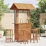 Outdoor Bar Table Solid Acacia Wood, High Top Cocktail Tables for Patio, Party, Bistro - Height 113x106x217 cm