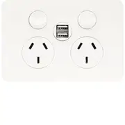 Hager Allure Double Powerpoint cw 2 x 2.1A USB - WBHP2USB