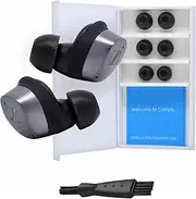 Comply Foam New TrueGrip Premium Memory Foam Tips for Sennheiser Momentum 3, 4 & ACCENTUM, Assorted S, M, L, Black 3-Pairs - Superior Noise Isolation, Increased Comfort, Secure Fit w/Cleaning Tool