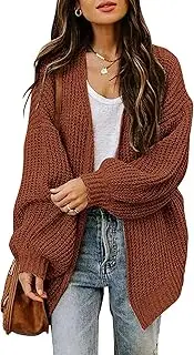 [vbcdwa] Womens Chunky Long Sleeve Sweaters Casual Open Front Knitwear Oversized Knit Cardigan