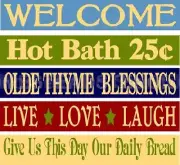 STENCIL 5009 5 pc set ~WELCOME~ HOT BATH- Reusable Sign Stencils