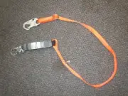 6' Orange Workman ANSI Single Leg Steel Snap Hook Energy Absorbing Web Lanyard