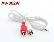 2ft White 3.5 mm Stereo Plug to 2-RCA Male Audio Cable, CablesOnline AV-002W