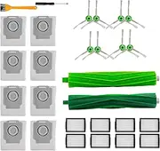 Replacement Parts for iRobot Roomba - 26 Pack Accessories for j7 j7+ i3 i3+ i4 i6 i6+ i7 i7+ i8 i8+ Robot Vacuum Cleaner - 8 HEPA Filters, 8 Side Brushes, 8 Dust Bags, 2 Roller Brushes