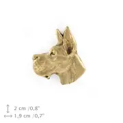 Great Dane Cropped (head), gold covered pin, high qauality Art Dog AU