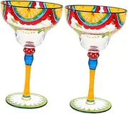 Gadpiparty Hand-Painted Margarita Glass Decorative Cocktail Glassware for Home Decor for Parties Celebrations Glass for Margaritas Wine More