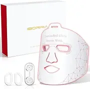 [IBORRIA] LuminaRed Ultra LED Red Light Mask Face, Red Light Therapy Face with Near Infrared Light, LED Face Light Therapy Mask for Home, LED Face Mask with Multilayer Care (White)