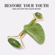 Roselyn Boutique Anti Aging Real Jade Roller Gua Sha Skin Care Roller Tool Set