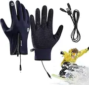 Heated Work Gloves | USB Hand Warming Gloves,Zipper Design Non-Slip Gloves, Cold Weather Gear for Outdoor Activities