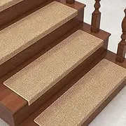 Self Adhesive Stair Treads Carpet with Lip, Bullnose Elegant Stair Treads for Wooden Steps Indoor, Long Stair Treads Carpet Non Slip, Soft Comfortable Step Rug Pads for Kids Elders SND Pets (Size : 5