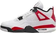 [Jordan] 4 Retro Mens Shoes, White/Fire Red-black, 8.5