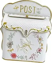 MYCENSE Wall Mount Letter Mailbox Mail Holder Charm Decor Vintage Style Drop Box Letterbox for Outside Garden House Entryway Garage