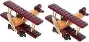 Zerodeko Pcs Retro Wooden Plane Model Decorative Ornament Stylish for Vintage Lovers