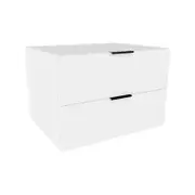 Lugna 512 x 750 x 580mm White 2 Drawer Storage Cabinet