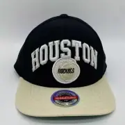 Houston Rockets Hats Mens OSFA Black Hardwood Snapback Cap Mitchell Ness NEW