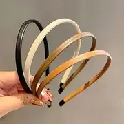ShungFun 4 Pieces Women Fashion Skinny Leather Simple Solid Headband Antislip Hair Loop Clasp Hairbands for Lady Girls One size