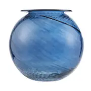 Amalfi Hana Ribbed Swirl Vase Large Blue 24x25cm