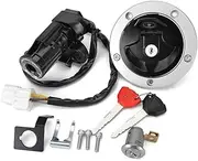 CACNPDPHZH Ignition Switch Gas Fuel Cap Seat Lock Key Kit Fit for Kawasaki ZX1000 Ninja 1000 / Ninja ZX10R / Z1000SX / ZX636 Ninja ZX6R