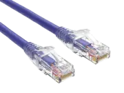 3ft Cat6 Ethernet Patch Cable with Clear Boot, UTP, Pure Bare Copper, Purple