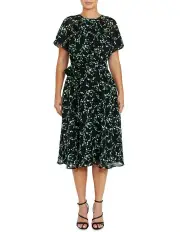 [Anthea Crawford] Ainara Valley Chiffon Dress in Black