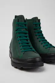Brutus Green nubuck lace-up boots for women