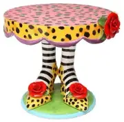 Appletree 10.5 Inch Multicolored Leopard Print High Heels Design Cake Stand
