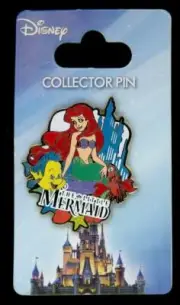 Ariel and Flounder with King Triton's Castle Jerry Leigh Disney Pin 100708