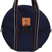Jumper Cable Storage, Organizer 6 Pocket Handmade Carry Bag - 15x15x4 Inch Waterproof Ballistic Polyester Round Bag, Cords, Small Tools, EV Charging Electrical Vehicles-Navy Blue - BULL TOOLS