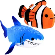 Aquarium Blue Shark and Clown Fish