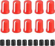 uxcell 10pcs Potentiometer Knobs,D-Shaft Replacement Rubber Potentiometer Control Knob Replacement Push Rod Cap for DJ Controller Mixer Console Encoder Speaker(Red White)