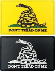 JBCD 2 Pack Gadsden Flags Patch Don't Tread On Me Patches PVC Tactical Patch Pride Patch for Backpack Hat Patch Team Military Patch