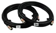 2x 3m RG6 Quad Shield F-Type Coax Cable Digital TV Foxtel Optus Telstra NBN HFC