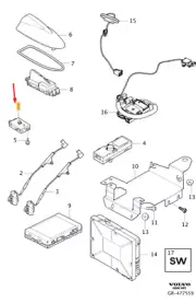 VOLVO V40 Rear Left Side TV Antenna Amplifier 30761711 NEW GENUINE