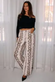 Multi Animal Print Wide Leg Jeans Mid Rise - Size 16XL, Women's Straight Jean