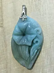 Carved Amazonite Pendant With Sterling Silver Bail From CC Jewelry CCJP848