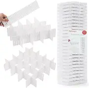 Flytianmy 40Pcs Drawer Dividers, Adjustable Drawer Organizer for Socks, Underwea