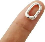 [PUTNPC] 925 Sterling Silver Oval Spring Gate Connector Small Carabiner Bail Clasp