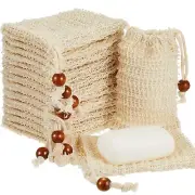 40 Pack Soap Exfoliating Bags,Soap Saver Made Sisal Mesh Soap Bag Bar Soap NEW