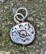 Space Themed Planet Sterling Silver Hand Made One Of A Kind Charm .A44b