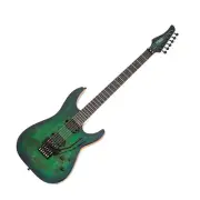 Schecter C-6 FR Pro Aqua Burst Burl Top Mahogany Floyd Rose Revers Head HH
