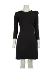 Black Bow Accent Cut Out Knee-Length Dress