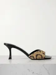 [Jimmy Choo] Jimmy Choo - Skye 70 Leopard-print Calf Hair Mules - Leopard print - IT38 IT 38 Animal print