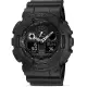 【CASIO 卡西歐】G-SHOCK 霧面黑液晶雙顯電子腕錶 母親節 禮物(GA-100-1A1)