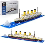 Seyaom Titanic Building Block Kit, DIY Micro Mini Model Ship Set, Collectible Display Toy for Adults, Titanic Arts and Crafts Building Block Gifts (1860Pcs)