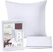 CIRCLESHOME Euro Pillow Protector 100% Cotton, Breathable & Hypoallergenic Square Pillow Covers, Euro Size 26x26 (2 Pack) White