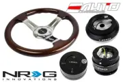 NRG 330mm BR Wood CH S Steering Wheel 1.5" DP w/130H Hub Gen2 Release CF Lock LB (for: Honda)