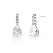Drop Stud Earrings with Cubic Zirconia in Sterling Silver