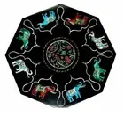 18 Inches Marble Coffee Table Top Elephant Design Inlay Work Breakfast Table
