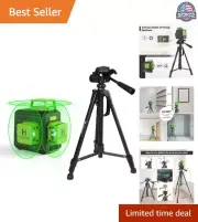Self-Leveling Cross-Line Laser Level with 3D Green Beam - Lightweight & Portable