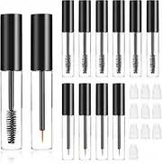 Pack of 10 10 ml Empty Mascara Bottle and Eyeliner Container Tube Refillable Tube Transparent Portable Empty Mascara Container for DIY Cosmetics (Black)